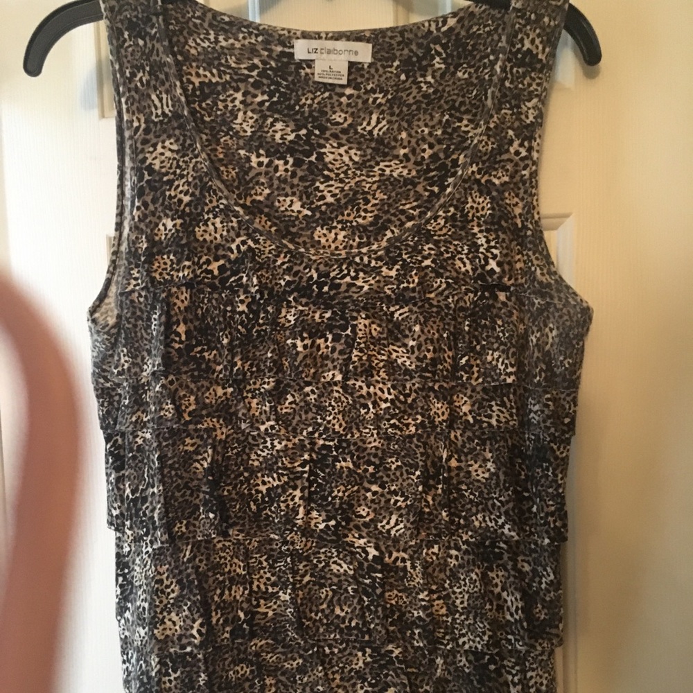 Leopard ruffle tank